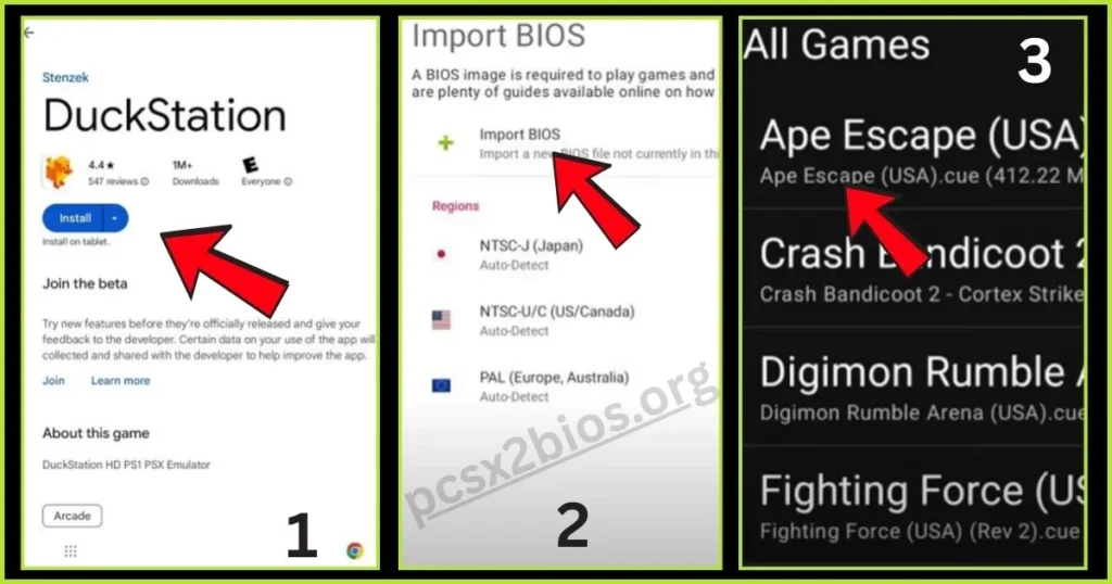 Install Bios PS1 on DuckStation (Android)